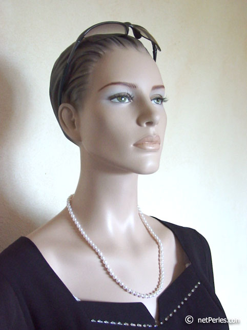 Collar Perlas de Akoya 55 cm, 6-6.5 mm, blancas AAA