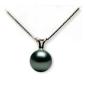 Colgante V Perla Negra de Akoya 7-7.5 mm AAA